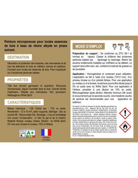 WOOD COLOR : Peinture bois intérieur et extérieur - Qualité professionnelle