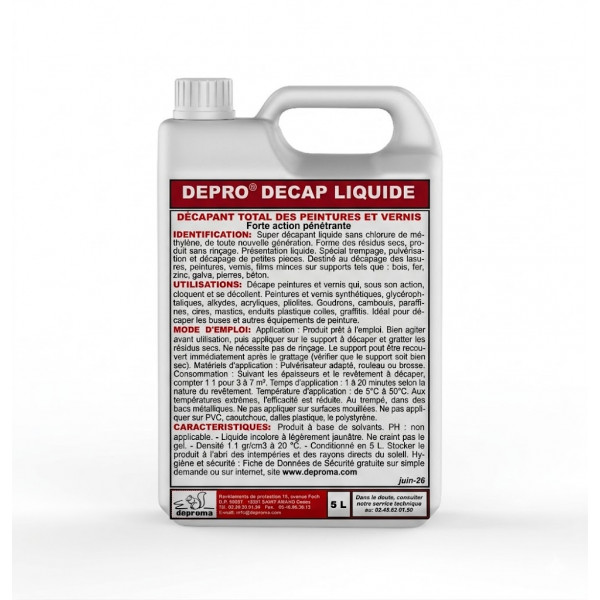 DEPRO DECAP GEL/LIQUIDE : décapant total des...