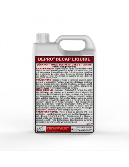 DEPRO DECAP GEL/LIQUIDE : décapant total des peintures et vernis
