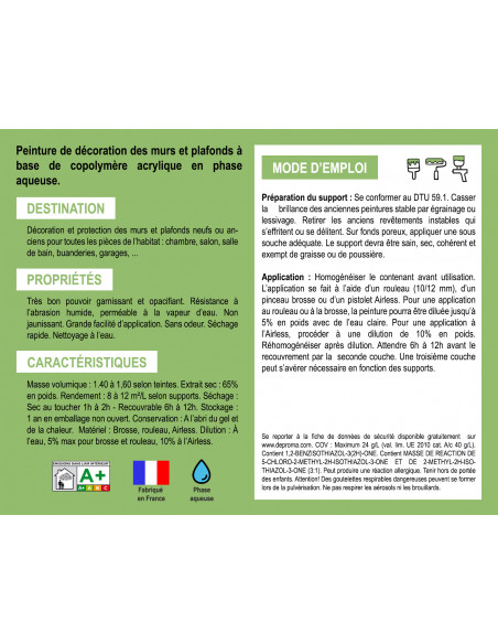 ACRYLIS COLOR : Peinture acrylique murs et plafonds - Qualité professionnelle