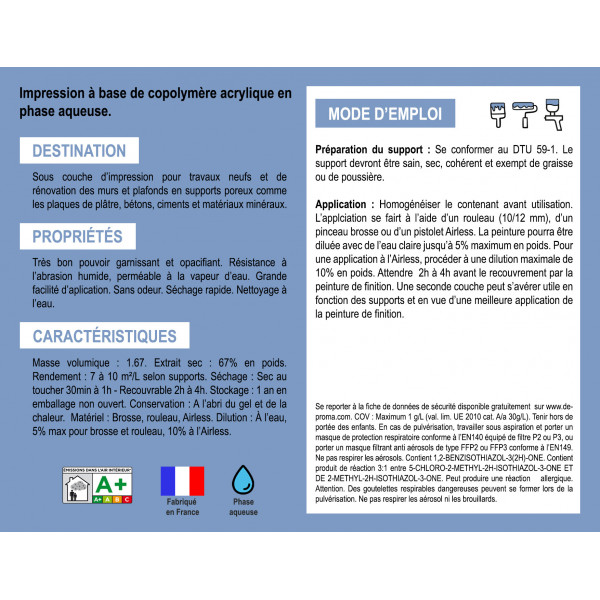 Primaire d'accrochage pour placo