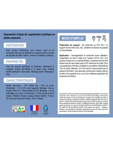 Primaire d'accrochage pour placo