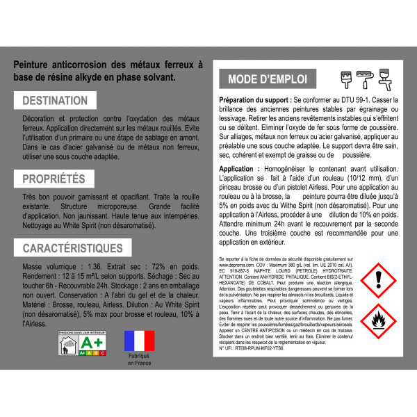 Peinture antirouile directe sur rouille