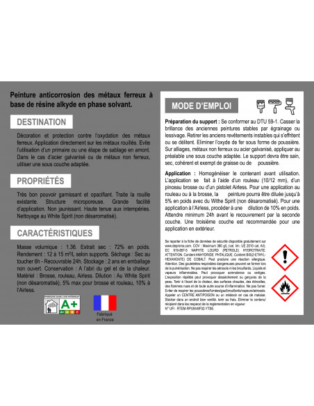 Peinture antirouile directe sur rouille